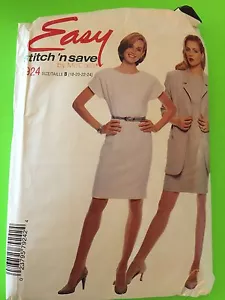 1997 McCall's Easy Stitch N' Save 7924 Misses Dress And Jacket Pattern - Picture 1 of 5