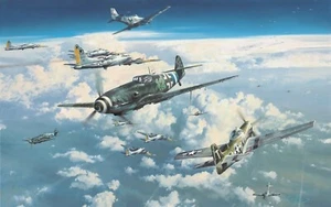 Headlong into the Clash by Robert Taylor signed by 7 Luftwaffe & USAAF pilots - Picture 1 of 2