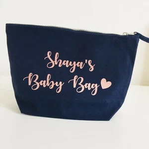 Personalised Nappy And Wipes Baby Bag Pouch - Baby Shower Newborn Gift Any Name - Picture 1 of 3