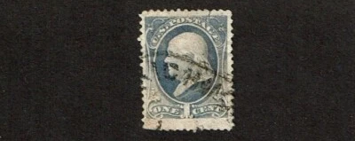 1881-2 U.S. CLASSIC 1c Gray Blue Franklin Sc#206 Used A Great Example! - Image 1 of 2