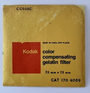 KODAK Color Compensating Gelatin Filter CC025C 75mm x 75mm Vintage AS-IS - Picture 1 of 3