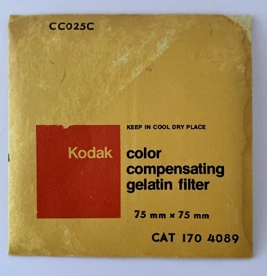 KODAK Color Compensating Gelatin Filter CC025C 75mm x 75mm Vintage AS-IS - Image 1 of 3