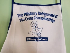 Rare Vintage Pillsbury Doughboy Pie Crust Championship White & Blue Apron - Picture 1 of 4