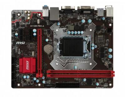 MSI H110M PRO-A Motherboard Intel H110 LGA 1151 DDR4 Micro ATX VGA Corei3/i5/i7 - Image 1 of 4