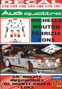 DECAL AUDI QUATTRO MICHELE MOUTON R. MONTECARLO 1982 DnF (06) - Picture 1 of 1