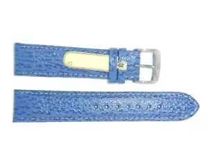 Di-Modell Genuine Leather 20 mm M' Blue Waterproof Watch Band "SHARKSKIN" - Picture 1 of 3