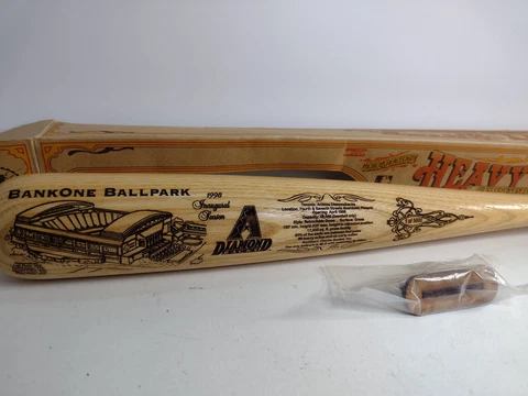 Heavy Hitter MLB Mini Carved Baseball Bat 1998 Diamondbacks Bankone 1 of 5000 Cover
