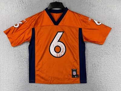 Camiseta de fútbol americano juvenil grande naranja #6 Jay Cutler cuello en V Reebok Denver Broncos Foto 1 de 4