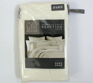 Kenneth Cole Reaction Mineral Leinenmischung Euro Sham One Sham Only Ivory NEU - Bild 1 von 2