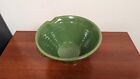 LARGER REAL KITCHEN YELLOWWARE SPOUTED MIXING BOWL IN GREEN 12"