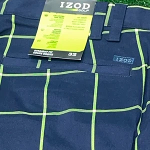 Pantalones Cortos de Golf IZOD Para Hombres Calce Clásico a Cuadros 32 Verde Marino {T} - Imagen 1 de 4