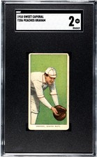 1909 T206 PEACHES GRAHAM NNO FAIR SWEET CAPORAL 350 SGC 2 BOSTON RUSTLERS
