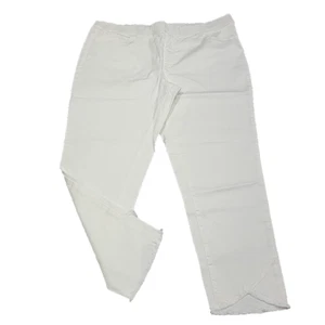 Joan Rivers Pull On Everyday Modern Cropped Pants X-Large Sz White w Pockets - Picture 1 of 12