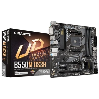 Gigabyte B550M DS3H (Rev 1.7) Scheda Madre PC mATX Socket AMD AM4 DDR4 PCIe 4.0 - Immagine 1 di 4