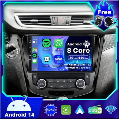 64G Android14 Autoradio CarPlay Per Nissan X-Trail T32 Qashqai J11 Built-in DAB+ - Imagen 1 de 4