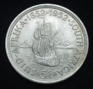ZALDI2010 - SUID-AFRIKA , SUDAFRICA . 5 SHILLINGS DE 1952 . PLATA - Photo 1 sur 2