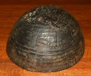 Antiguo tazón de leche de madera de tazawat tallado a mano tuareg con reparaciones tribales Malí, África - Imagen 1 de 9