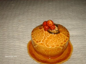 Vintage Short & Son Majolika Deckel Butterschale 12 cm hoch 14,5 cm breit sehr guter Zustand - Bild 1 von 5