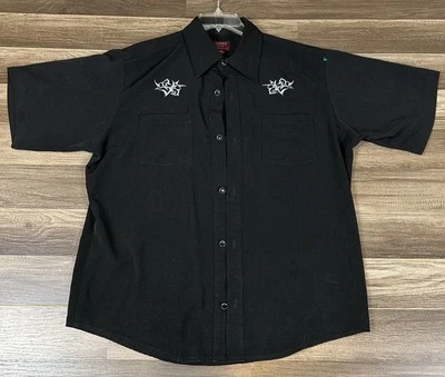 BC Ethic Shirt Mens L Black Button Front Life Of Leisure USA Made Short Sleeve - Image 1 of 4