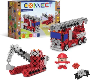 2-In-1 Construction Bricks, Fire Brigade / Construction Excavator - 241 Pieces:  - Picture 1 of 12