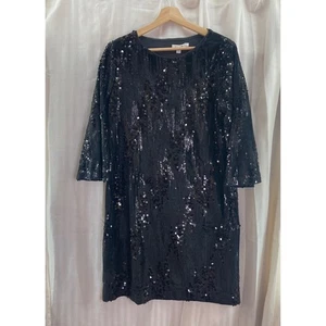 Chico's Cocktail-Partykleid schwarz mit Paillettenverzierung Größe 1 Medium - Bild 1 von 9