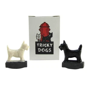 Negro Blanco Scottie Imán Truco de Magia Broma Práctica Novedad Perro Escritorio Decoración Juguete - Imagen 1 de 3