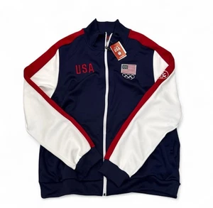 BNWT Team USA Official Flag Navy Patriotic Olympics Full-Zip Warmup Track Jacket - Picture 1 of 4