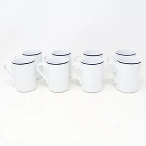Dansk Christianshavn Blue Mug Bistro Portugal Set of 8 Cups Coffee Porcelain - Picture 1 of 8