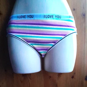 DAMEN SEXY "I LOVE YOU" SLIP☆BUNT, ATMUNGSAKTIV, DOPPELLAGIGER ZWICKEL - Bild 1 von 18