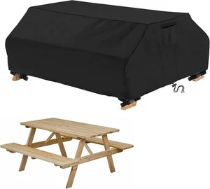 Waterproof Picnic Table Cover Outdoor Patio Bench Covers for 8 ft Picnic Table - Picture 1 of 7