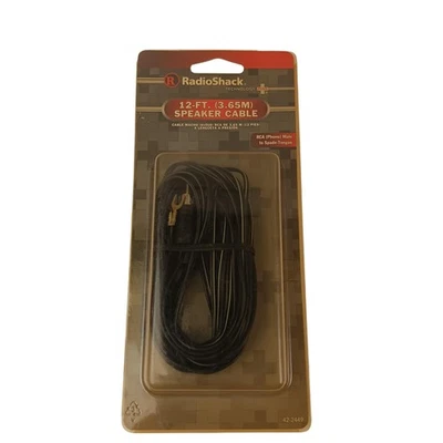 RadioShack 12-Ft Speaker Cable RCA Male to Spade Tongue Audio Home Theater New - Image 1 of 4
