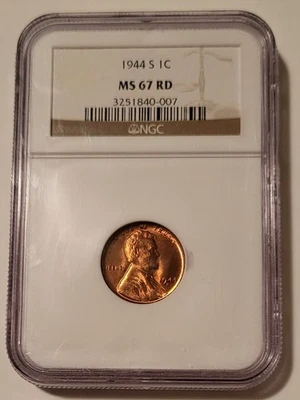 NGC 1944 S Lincoln Wheat Cent Unc MS67 RED (B) - Image 1 of 4