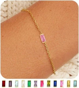 3Ct Emerald Lab Created Tourmaline Women's Chain Bracelet 14k Yellow Gold Finish - Picture 1 of 3