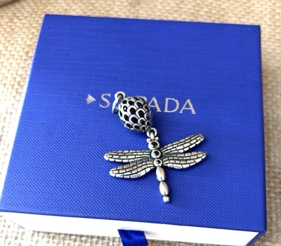 Colar raro pingente de libélula prata esterlina e ouro 14K Silpada 390336CZK - Imagem 1 de 3