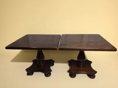 Ethan Allen Old Tavern Antiqued Pine Square Pedestal End Table Pair 12-8054 - Image 1 of 4