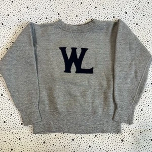 Vintage 1950's 60's WH Brine Co. Single V Sweat Youth M Patch Gray Sweatshirt - Picture 1 of 9