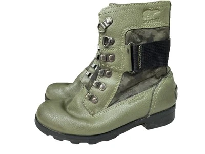 Sorel Emelie Conquest 靴子 绿色迷彩 青少年 尺码 2 — 第 1/4 张图片