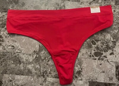 NUEVO CON ETIQUETAS BRAGAS TANGA CACIQUE LANE BRYANT 22/24 ROJO LISO NO SHOW CONFORT BLISS Foto 1 de 3