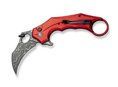 CIVIVI Incisor II Aluminum Red Damascus Karambit Taschenmesser - 01WE1026DAM - Bild 1 von 4