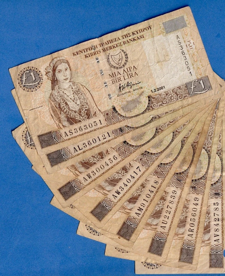 Cyprus 1 Pound  2001 P-60c Well Circulated Banknote   Pre EURO - Image 1 of 2