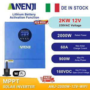 2000W Inverter Solare Off-Grid Ibrido MPPT 60A 12V 230V 160V WIFI Pure Sine Wave - Afbeelding 1 van 8