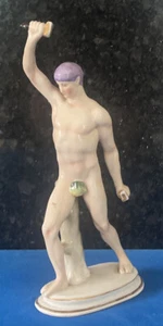 ANTIQUE ITALIAN NAPLES PORCELAIN ALLEGORICAL NUDE MALE FIGURINE - Picture 1 of 5
