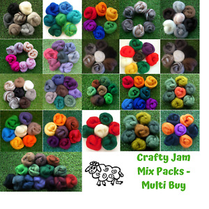 Crafty Jam mixed colourway Needle/wet Felting packs, Multi Buy Saving