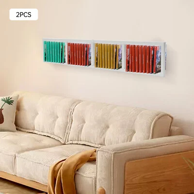 34 Inch Wall Mount Media Storage Rack, CD DVD Cube Organizer Metal Shelf - Image 1 of 4