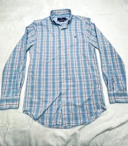 Vineyard Vines LS Shirt Mens XS Blue Pink White Plaid Pattern Whale Shirt Logo - Picture 1 of 16
