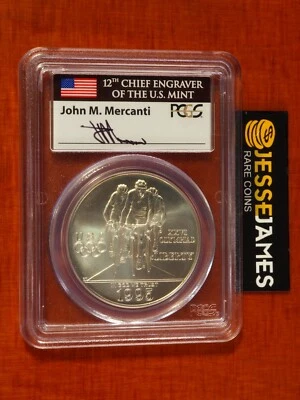 1995 D $1 UNCIRCULATED SILVER CYCLING COMMEMORATIVE DOLLAR PCGS MS69 MERCANTI - Image 1 of 2