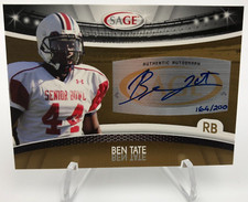 2010 BEN TATE ROOKIE AUTO Sage SP/200 Signed Card AUBURN TIGERS Houston TEXANS