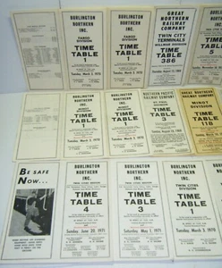 16 Burlington Northern Timetables, Lake division Minot and Fargo - Picture 1 of 9