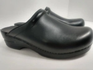 Zuecos de cuero negro Dansko zapatos sin cordones tacón de cuña 0470202 - Imagen 1 de 12