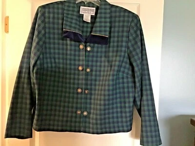 JESSICA HOWARD MUJER 18 W BLAZER / TOP DE VESTIR / CHAQUETA DE TRABAJO - CUADROS VERDE Y AZUL Foto 1 de 4